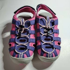 Khombu Girls Youth Sandy Sport Sandals Shoes Pink/Purple Size 2 Closed Toe